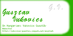 gusztav vukovics business card