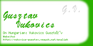 gusztav vukovics business card